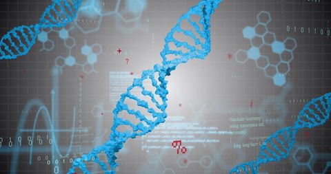 Digital DNA Strand Visualization with Data Interface - Download Free Stock Images Pikwizard.com