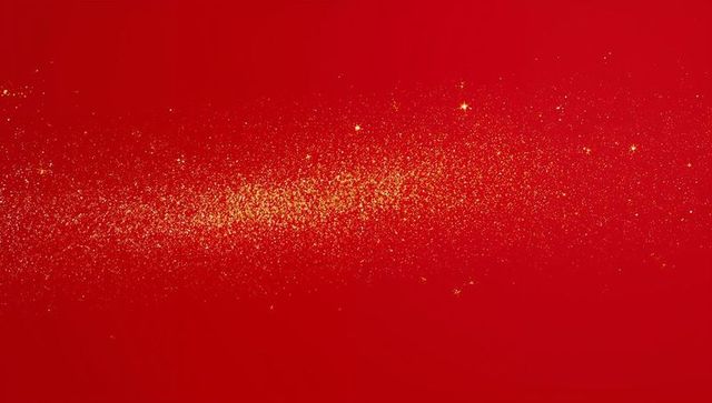 Shimmering Gold Glitter Trail on Rich Red Background for Festive Holiday Luxury Design