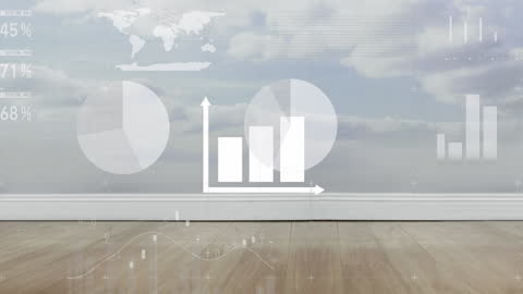 Financial Data Analytics Concepts with Abstract Sky Background