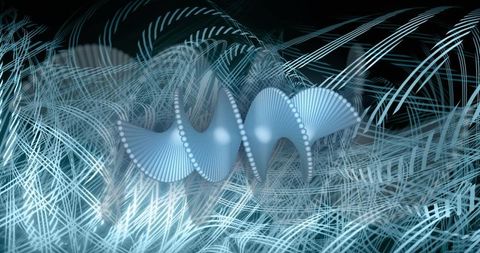 Futuristic spiral wave on dark background