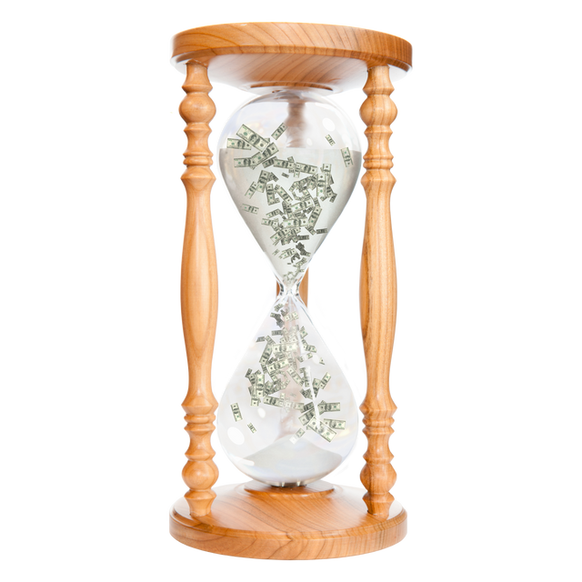 Transparent hourglass with money instead of sand symbolizing time is money concept - Download Free Stock Videos Pikwizard.com