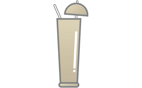 Refreshing green cocktail illustration with straw and umbrella