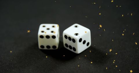 Falling Stars and Dice Symbolizing Gambling Concept
