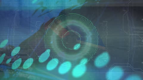 Futuristic Scope Interface with Digital Data Overlay