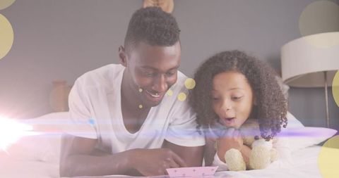 Father and Daughter Enjoy Storytime with Creative Digital Effects