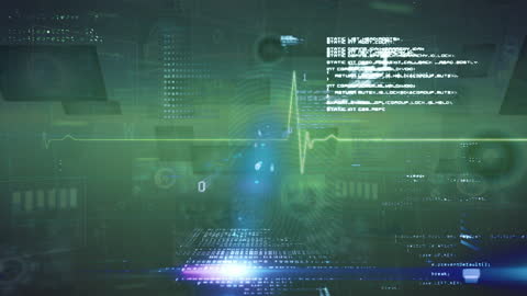 Futuristic Data Processing Interface with Light Effects