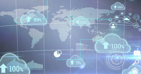 Global Data Visualization with Cloud Computing Interface - Download Free Stock Images Pikwizard.com