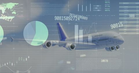 Futuristic Airplane Travel with Digital Data Interface - Download Free Stock Images Pikwizard.com
