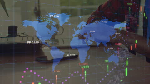 Interactive Global Business Data and Technology Concept