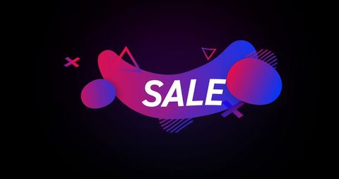 Retro eighties style sale banner against black background