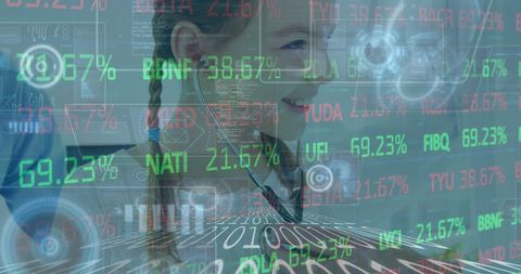Doctor Examining Patient Amid Digital Stock Analysis - Download Free Stock Images Pikwizard.com