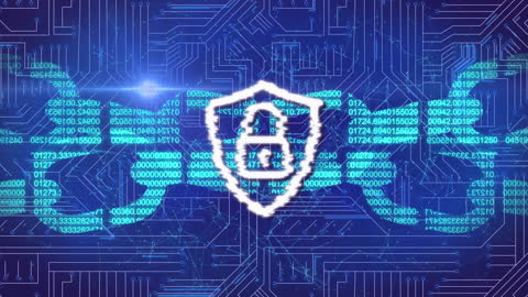 Digital Security Concept with Encryption and Network