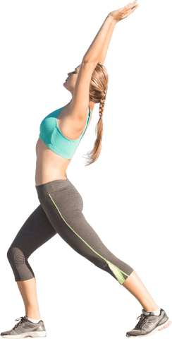Transparent Sporty Woman Stretching Exercise Pose Training