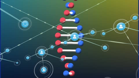 DNA Strand and Network Connectivity Illustration