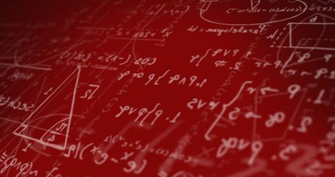 Mathematical Equations on Red Background Symbolizing Data Processing - Download Free Stock Images Pikwizard.com
