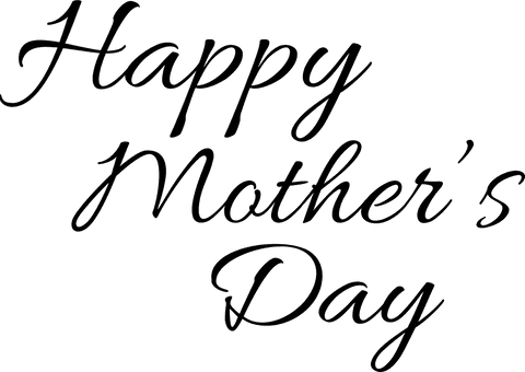 Elegant mother's day greeting text on transparent background