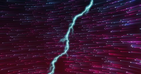 Dramatic Lightning Bolt with Neon Light Streaks - Download Free Stock Images Pikwizard.com