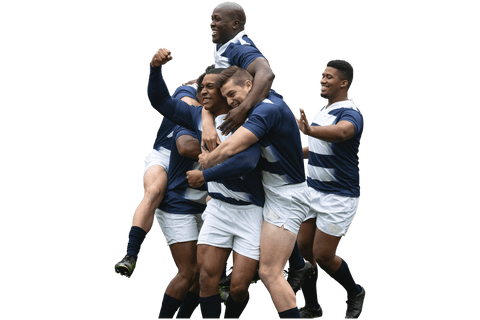 Diverse Football Team Celebrating Victory on Transparent Background - Download Free Stock Videos Pikwizard.com