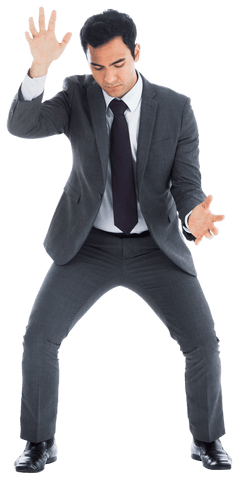focused businessman using an imaginary interface transparent background - Download Free Stock Videos Pikwizard.com