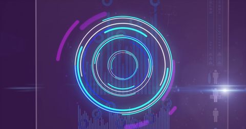 Futuristic Glowing Circles and Light on Digital Graph Interface - Download Free Stock Images Pikwizard.com