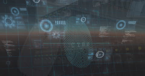 Futuristic Digital Fingerprint and Data Visualization