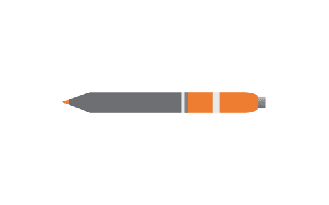 Grey and Orange Pen Icon on Transparent Background - Download Free Stock Videos Pikwizard.com