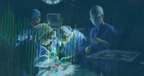 Surgeons Operating with Digital Data Overlay in Modern Surgery Room