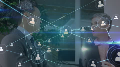 Digital Network Overlay Business Interaction Concept