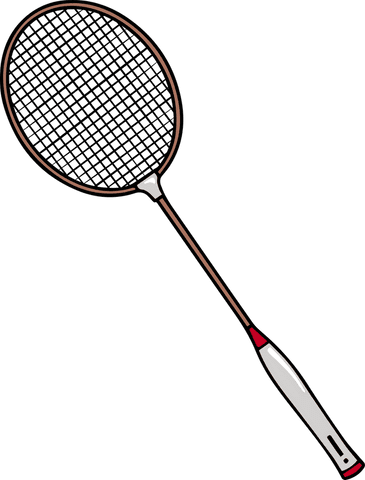 Flat design badminton racket diagonal on transparent background