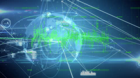 Digital Connectivity Network Overlaying Global Map