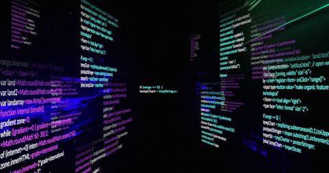 Digital Data Streams and Virtual Coding Environment - Download Free Stock Images Pikwizard.com