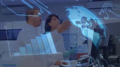 Researchers Interacting with Digital Interface in Laboratory