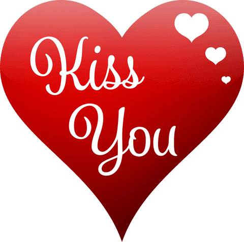 Romantic Kiss You Heart Illustration on Transparent Background