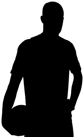 Silhouette of Male Football Player Digital illustration on Transparent Background