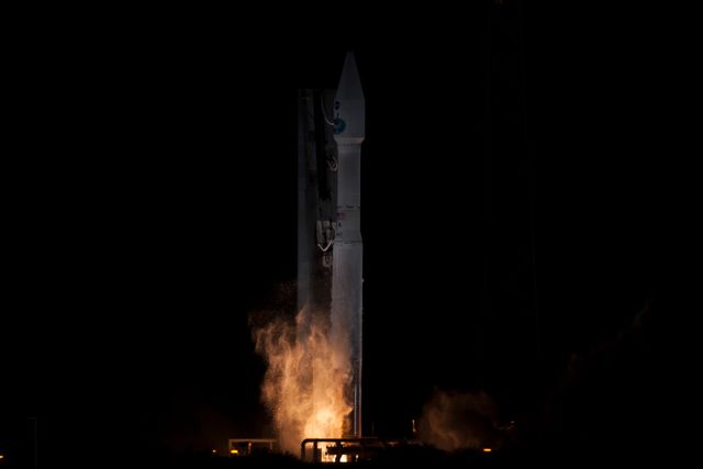 CAPE CANAVERAL, Fla. – At Space Launch Complex 41 on Cape Canaveral Air Force Station in Florida, dual rocket engines roar to life under the United Launch Alliance Atlas V rocket that will boost NASA's Tracking and Data Relay Satellite, or TDRS-L, to Earth orbit. Liftoff was at 9:33 p.m. EST Jan. 23 during a 40-minute launch window. The TDRS-L spacecraft is the second of three new satellites designed to ensure vital operational continuity for NASA by expanding the lifespan of the Tracking and Data Relay Satellite System TDRSS fleet, which consists of eight satellites in geosynchronous orbit. The spacecraft provide tracking, telemetry, command and high-bandwidth data return services for numerous science and human exploration missions orbiting Earth. These include NASA's Hubble Space Telescope and the International Space Station. TDRS-L has a high-performance solar panel designed for more spacecraft power to meet the growing S-band communications requirements. TDRSS is one of three NASA Space Communication and Navigation SCaN networks providing space communications to NASA’s missions. For more information more about TDRS-L, visit http://www.nasa.gov/tdrs. To learn more about SCaN, visit www.nasa.gov/scan. Photo credit: NASA/George Roberts