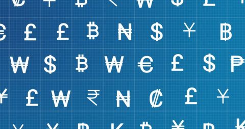 Global Digital Currency Symbols on Blue Background - Download Free Stock Images Pikwizard.com