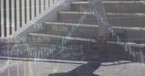 Financial Data Visualization Overlay on Urban Lifestyle