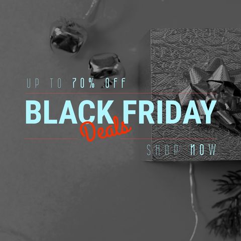 Black friday deals promotion with gift and decorations