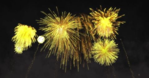 Vibrant Yellow Fireworks Lighting Night Sky - Download Free Stock Images Pikwizard.com