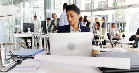 African American Businesswoman Working in a Busy Office - Download Free Stock Images Pikwizard.com