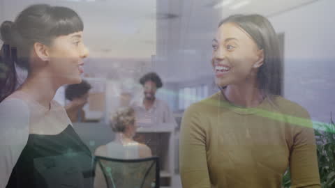 Colleagues Networking in Modern Office Environment