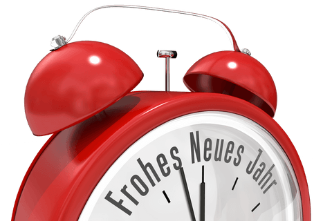 transparent red alarm clock showing german new year message - Download Free Stock Videos Pikwizard.com