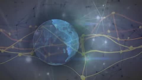 Digital Earth with Data Lines on Navy Background Visualizing Connectivity