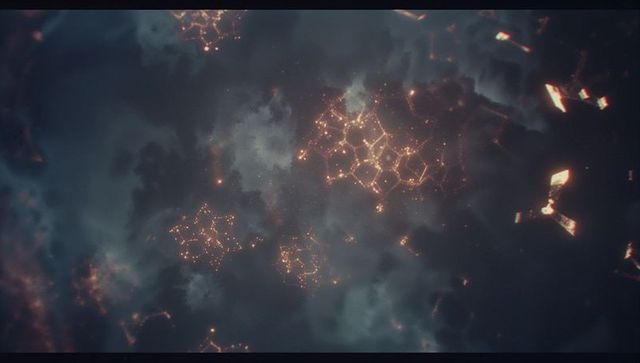 Glowing Virtual Nodes Forming Hexagonal Patterns