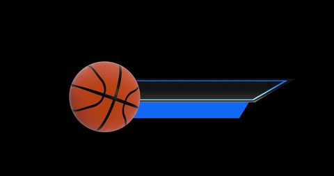 Basketball globe and modern graphics with blue accent