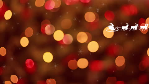 Santa Sleigh Animation with Reindeer and Festive Lights