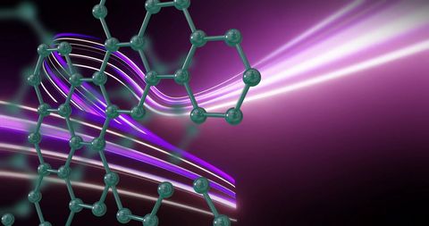 3D Molecular Structure with Light Waves in Scientific Background - Download Free Stock Images Pikwizard.com