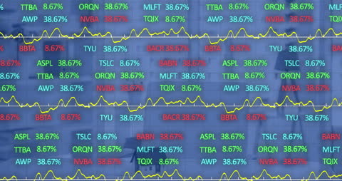Animated Stock Market Display with Dynamic Data Overlay