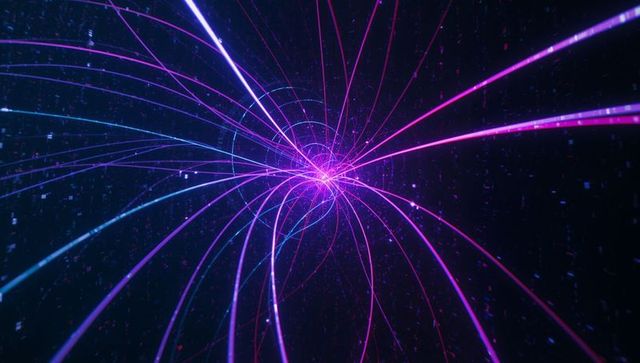 Neon Lines Radiating from Central Core in Digital Space