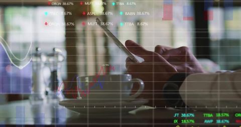 Businessman Managing Financial Data with Smartphone Analytics